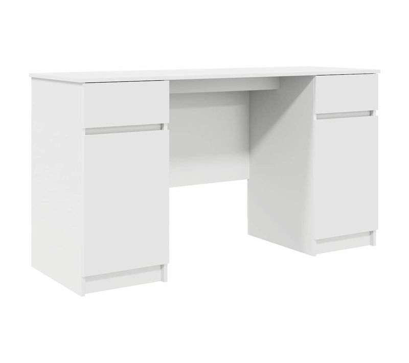 Bureau Blanc Bois Contreplaqué 140 X 49 X 76 Cm