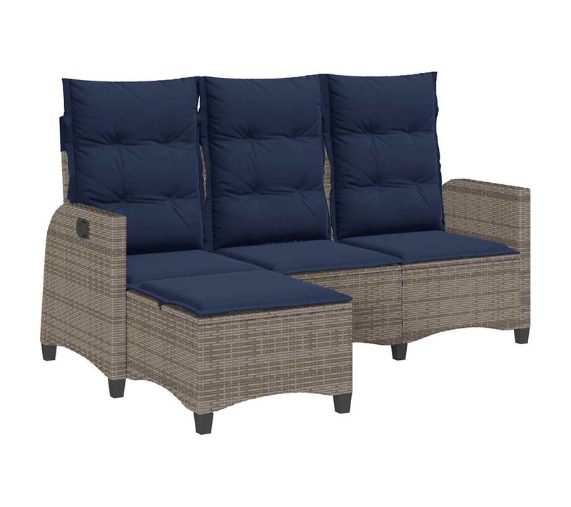 Canapé De Jardin Inclinable Coussins Forme De L Gris Polyrotin