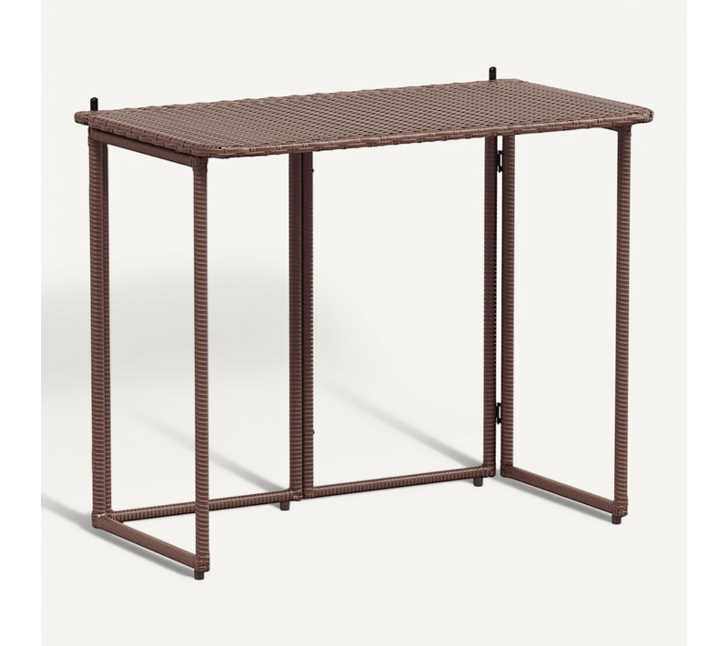 Table De Jardin Pliante Marron 90 X 51 X 75 Cm Polyrotin