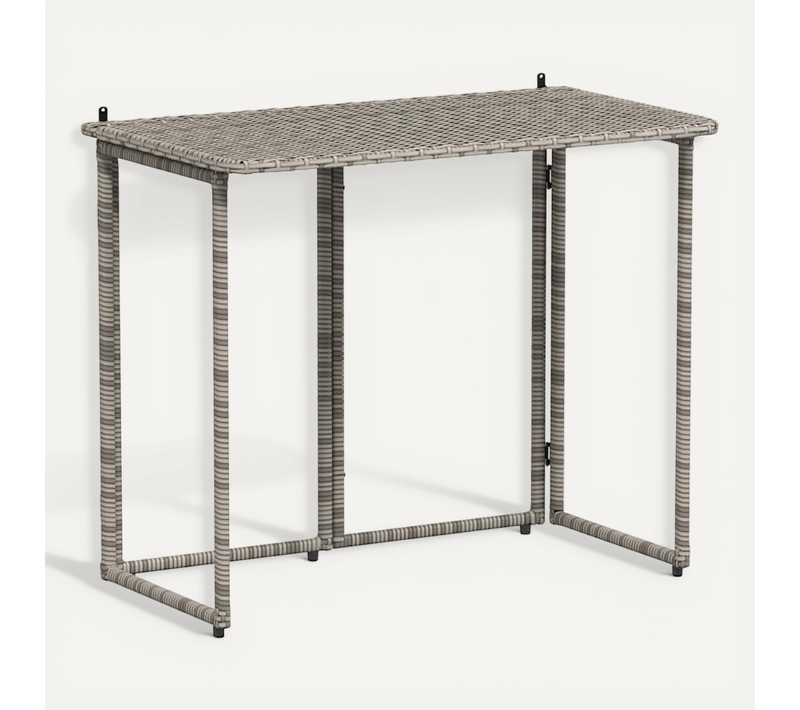 Table De Jardin Pliante Gris 90 X 51 X 75 Cm Polyrotin