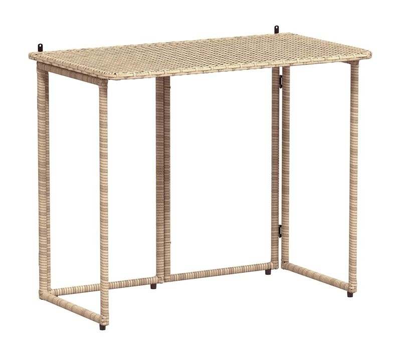 Table De Jardin Pliante Beige 90 X 51 X 75 Cm Polyrotin