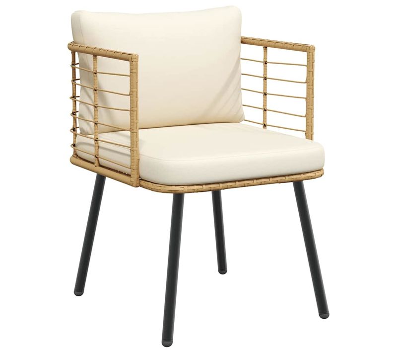 Chaise De Jardin Avec Coussins Naturel Résine Tressée