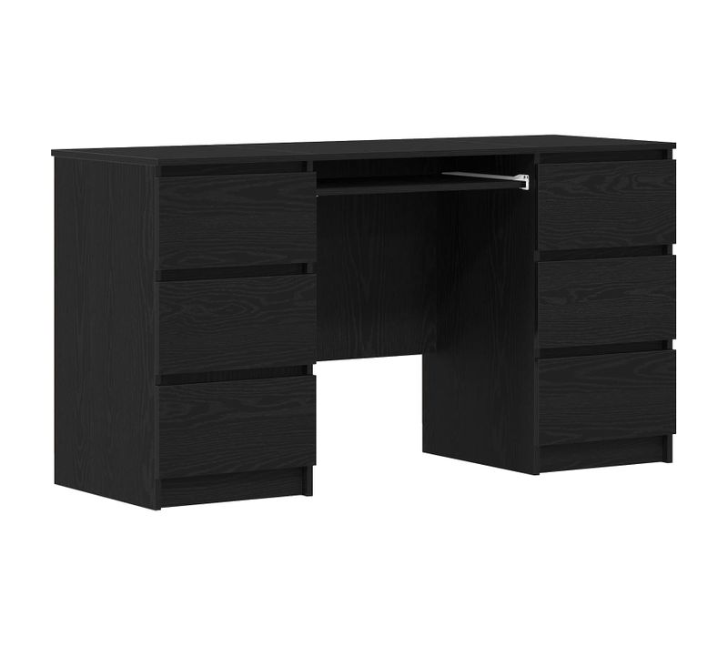 Bureau Chêne Noir Bois Contreplaqué 140 X 50 X 76 Cm Durable