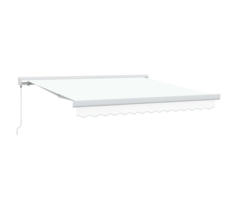 Auvent Rétractable Blanc 300 X 250 Cm Tissu Et Métal