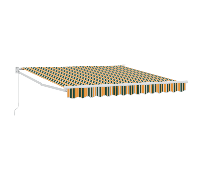 Store Rétractable Manuel  Vert Et Jaune 300x250 Cm