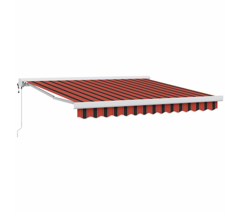 Auvent Rétractable Rouge Et Noir 350 X 250 Cm Tissu Et Métal