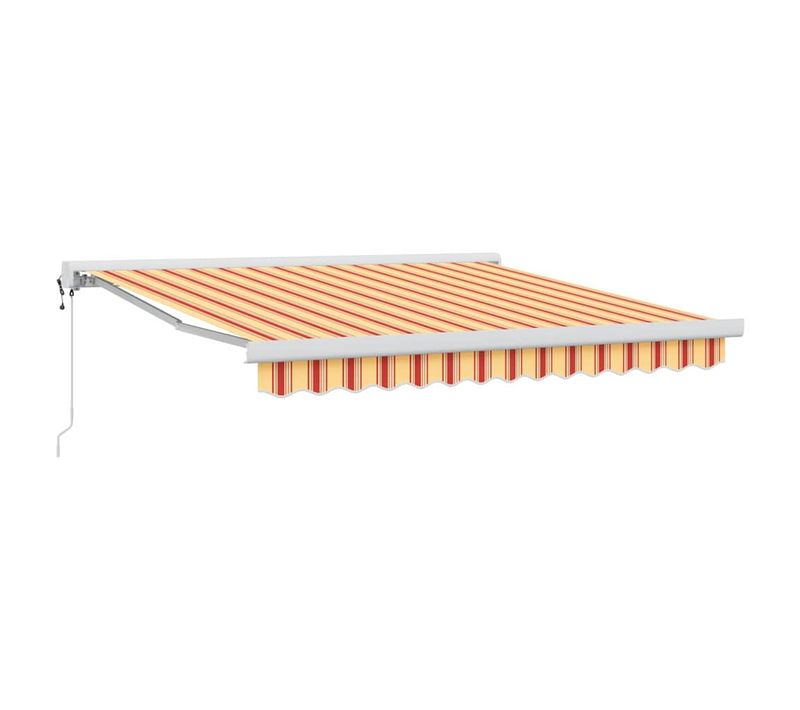 Auvent Rétractable Jaune Et Orange 350 X 250 Cm Tissu Et Métal