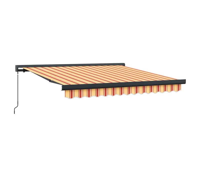 Auvent Rétractable Jaune Et Orange 350 X 250 Cm Tissu Et Métal