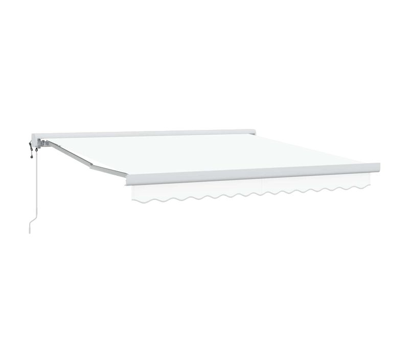 Auvent Rétractable Blanc 350 X 250 Cm Tissu, Métal