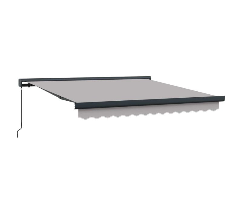 Auvent Rétractable Gris Clair 350 X 250 Cm Tissu Et Métal