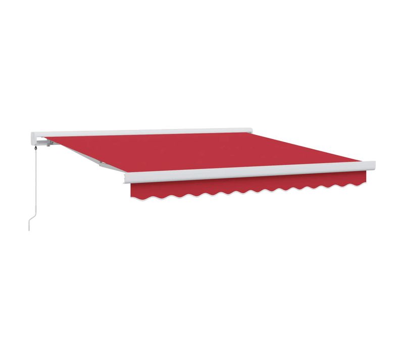 Auvent Rétractable Rouge 350 X 250 Cm Tissu Et Métal