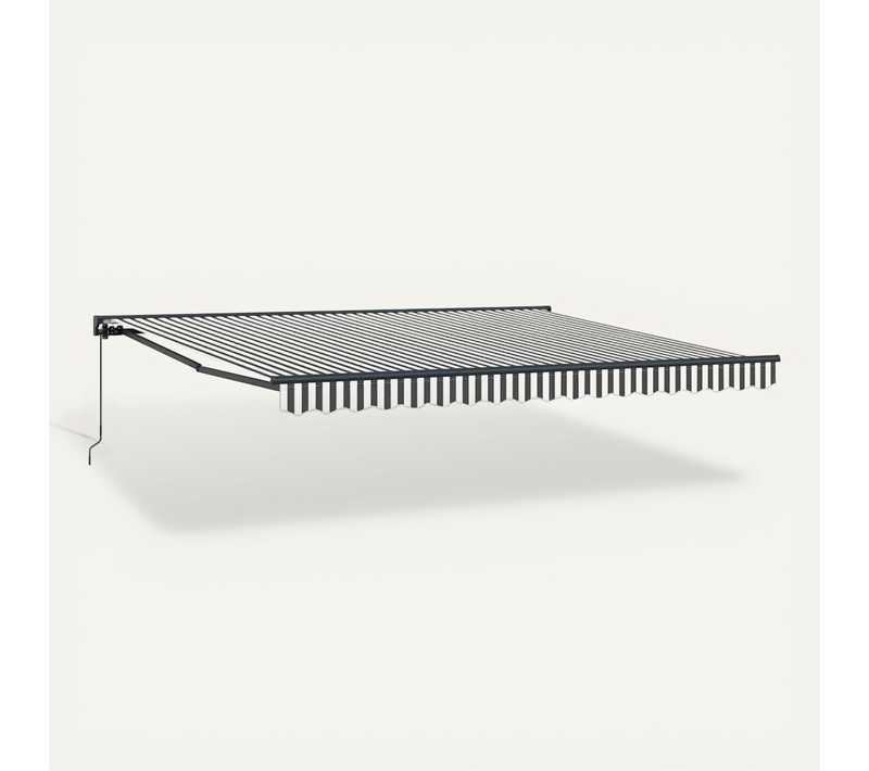 Auvent Rétractable Anthracite Et Blanc 400x300 Cm Tissu