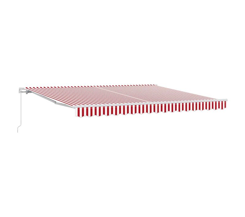 Auvent Rétractable Rouge Et Blanc 400 × 300 Cm Polyester