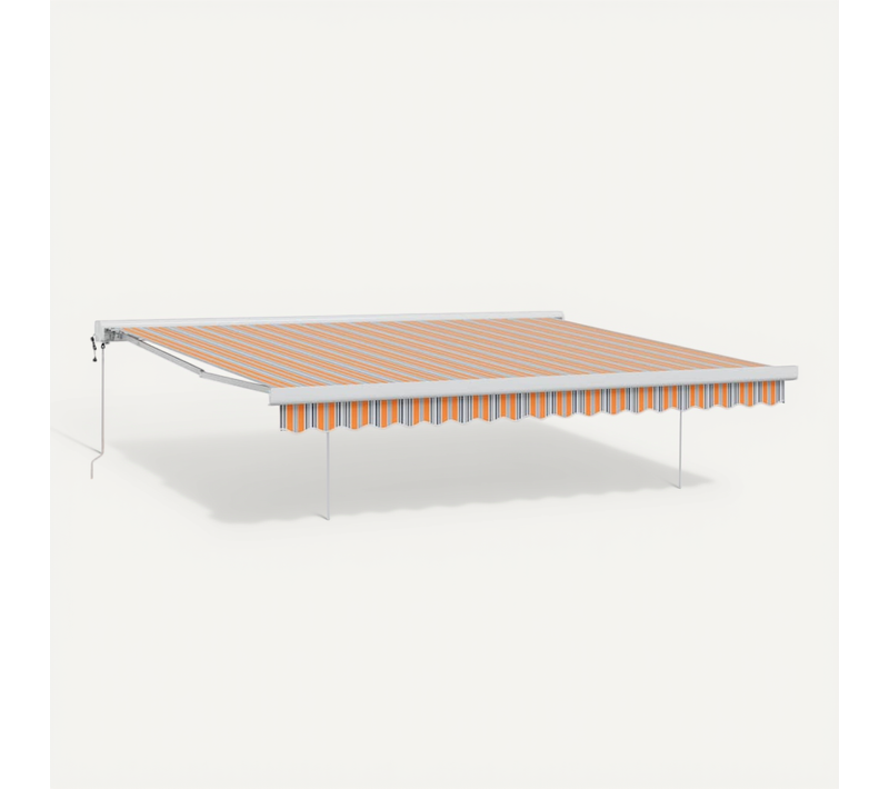 Auvent Rétractable Multicolore 400 ×300 Cm Tissu Et Métal