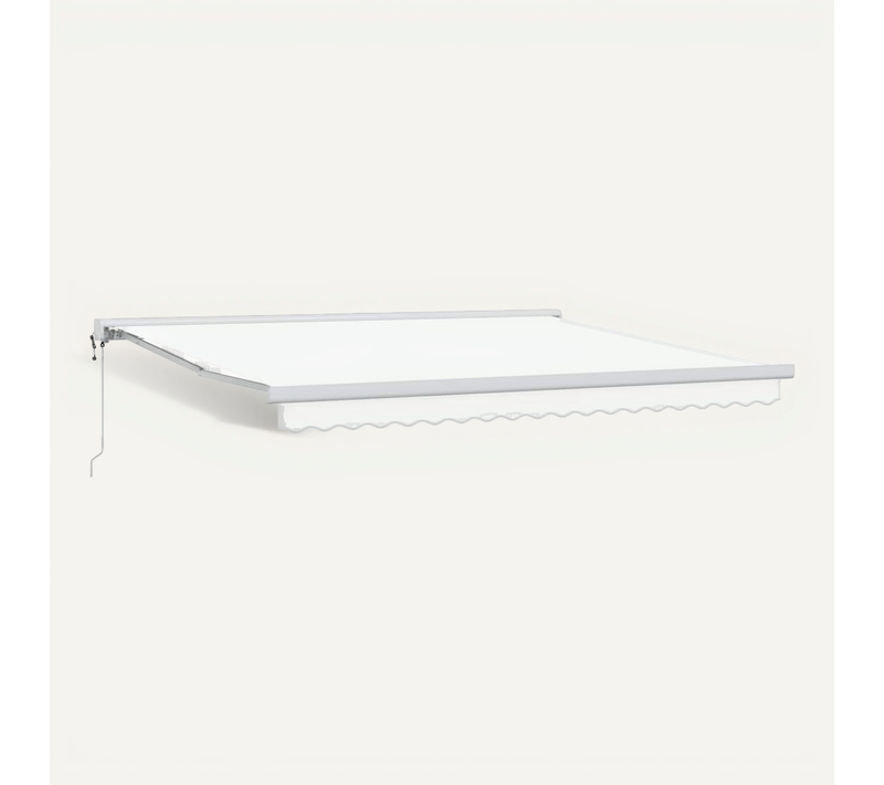 Auvent Rétractable Blanc 400 ×300 Cm Tissu Et Métal