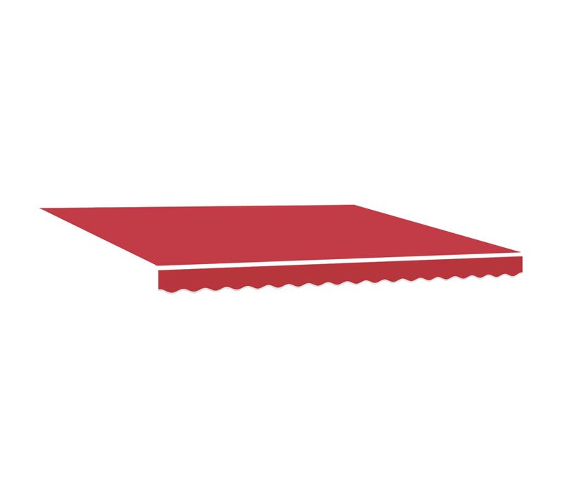 Auvent Rétractable Rouge 400 × 300 Cm Tissu, Métal