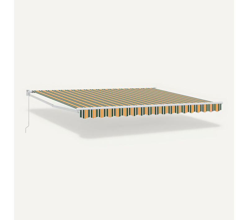Store Rétractable Manuel Vert Et Jaune 400x300 Cm