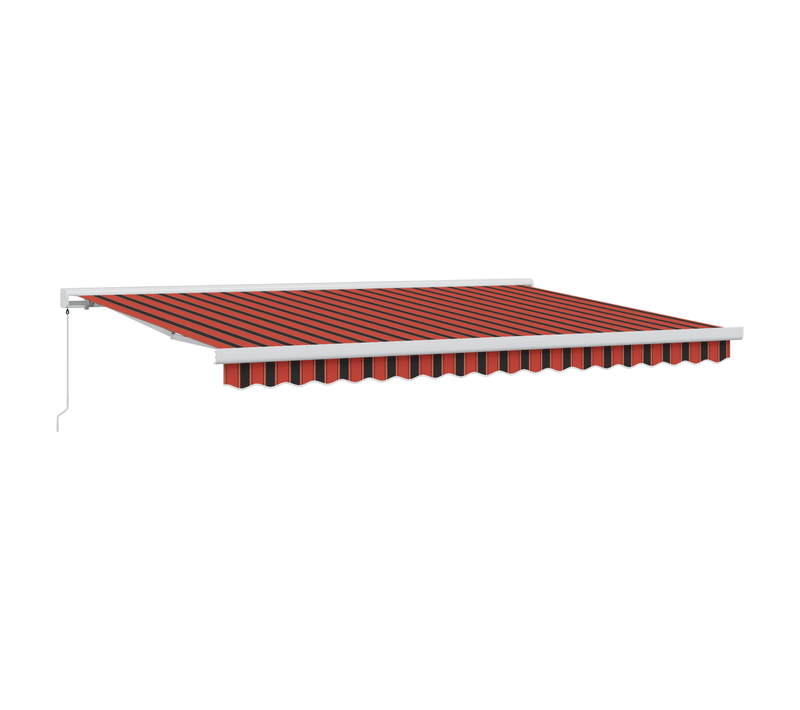 Store Rétractable Manuel En Orange Et Marron - 450x300 Cm
