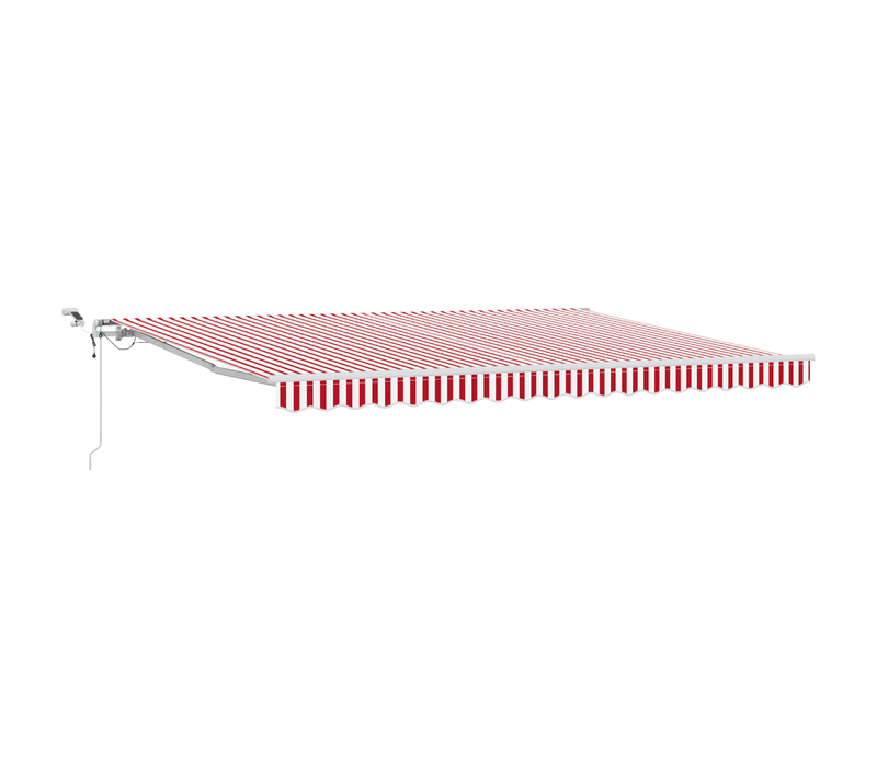 Store Rétractable Automatique LED Rayé Rouge Et Blanc 450x300 Cm
