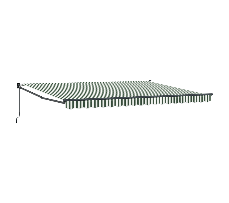 Store Rétractable Manuel  Vert Et Blanc 450x300 Cm