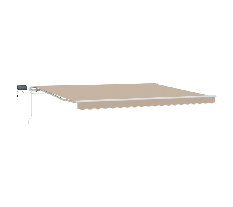 Auvent Rétractable Manuel Avec LED Beige 450x350 Cm