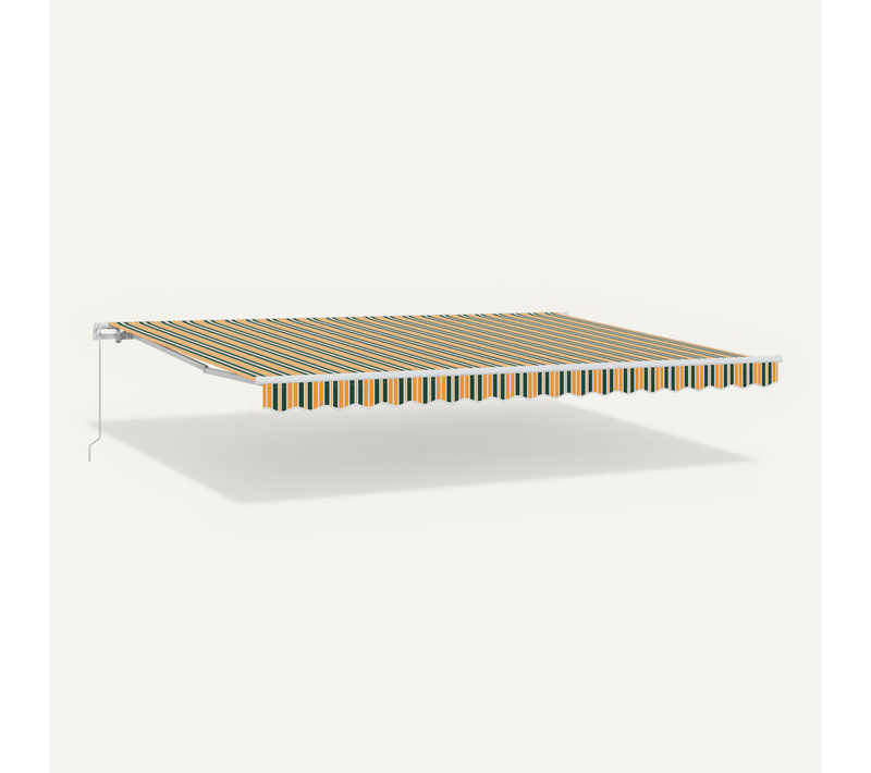 Store Rétractable Manuel Vert Et Jaune 450x350 Cm