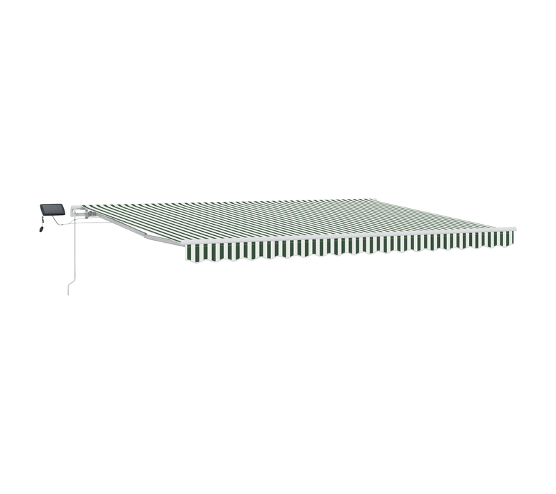 Store Rétractable Manuel  Avec LED Vert Et Blanc 450x350 Cm