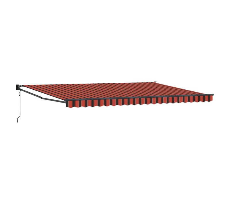 Auvent Rétractable Orange Et Marron 500 × 300 Cm Tissu Et Métal