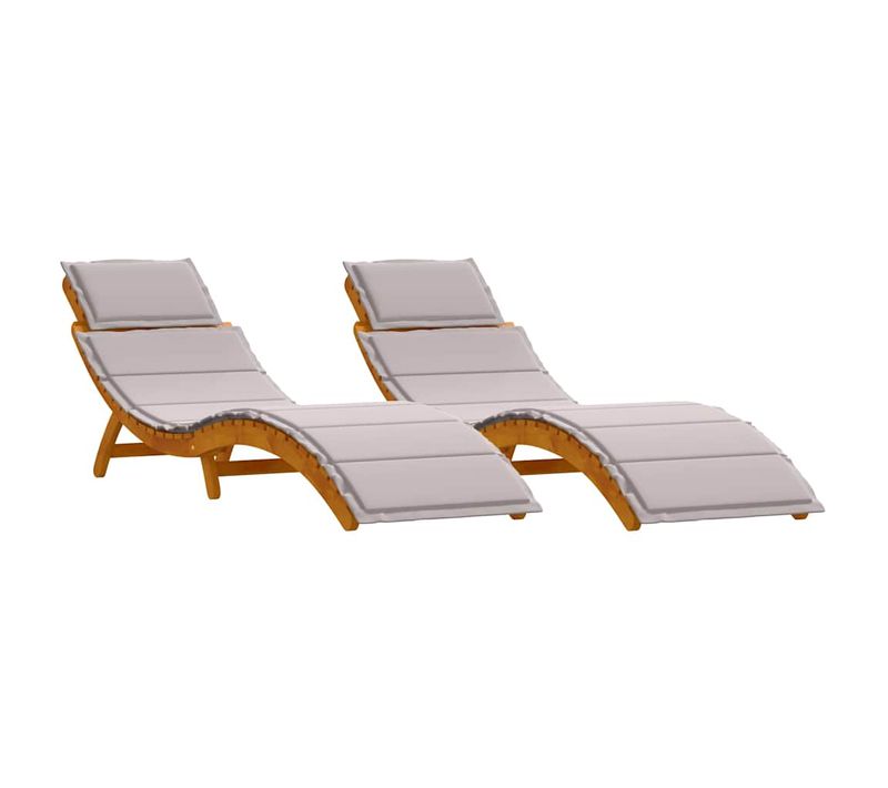 Transat 2 PC Bois D'acacia Massif Taupe Durable