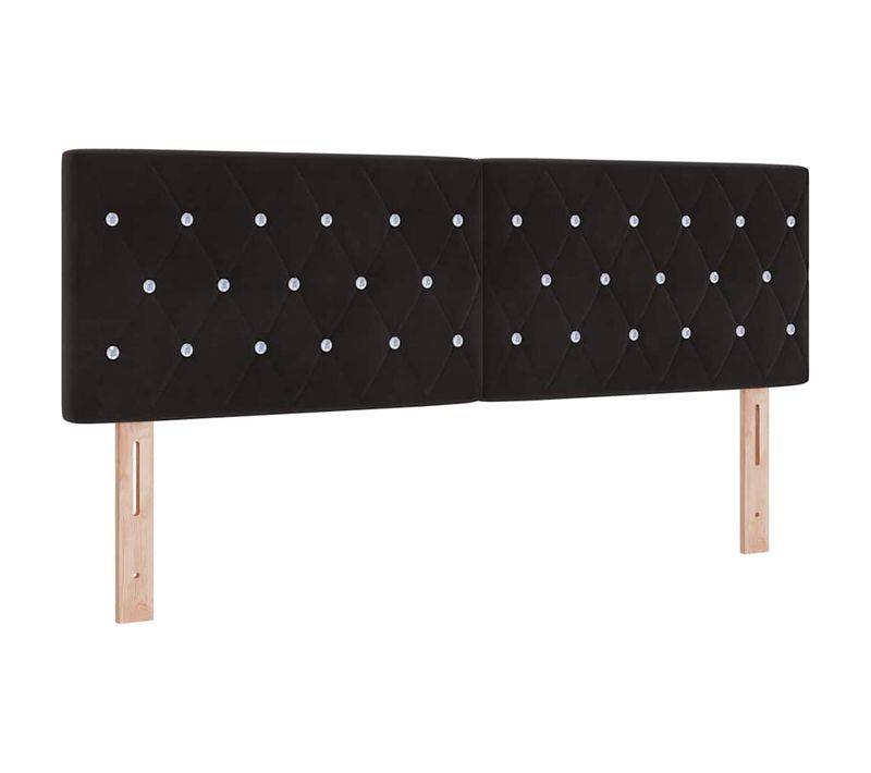 Tête De Lit En Velours Argyle Noir 140 Cm Velours