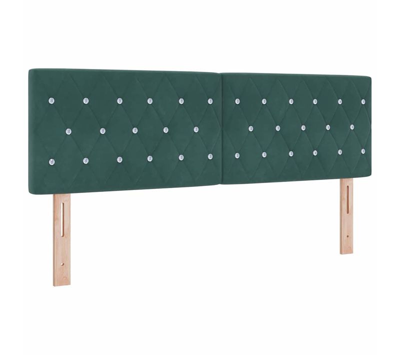 Tête De Lit En Velours Argyle Vert Foncé 160 Cm Velours