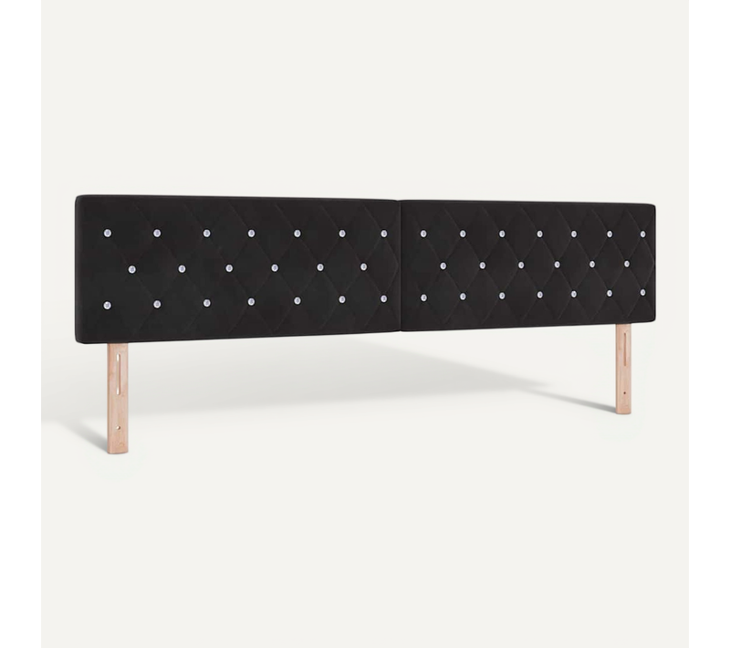 Tête De Lit En Velours Argyle Noir 200 Cm Velours