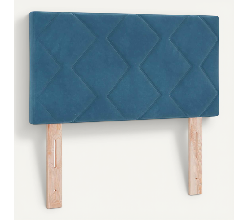 Tête De Lit Montage Mural Géométrique Bleu Foncé 80 Cm Velours