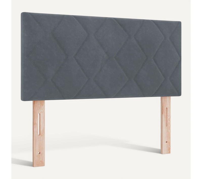 Tête De Lit Montage Mural Géométrique Gris Foncé 90 Cm Velours