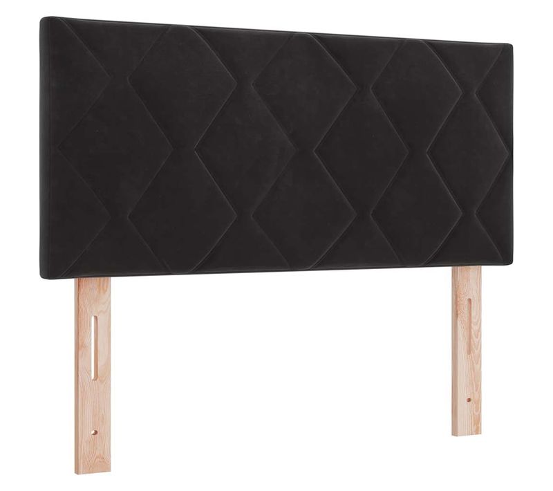 Tête De Lit Montage Mural Géométrique Noir 90 Cm Velours