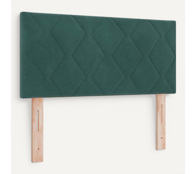 Tête De Lit Montage Mural Géométrique Vert Foncé 90 Cm Velours