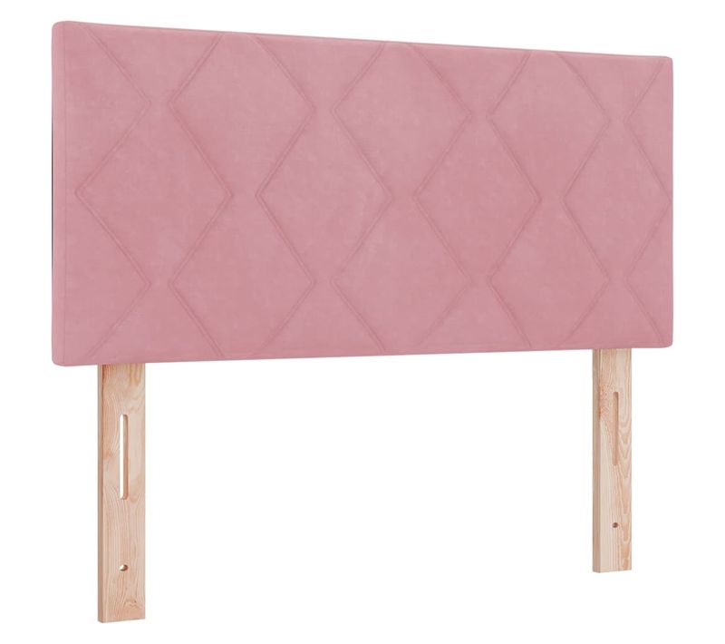 Tête De Lit Montage Mural Géométrique Rose 90 Cm Velours