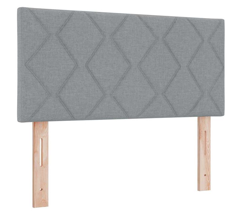 Tête De Lit En Tissu Géométrique Gris Clair 100 Cm Tissu