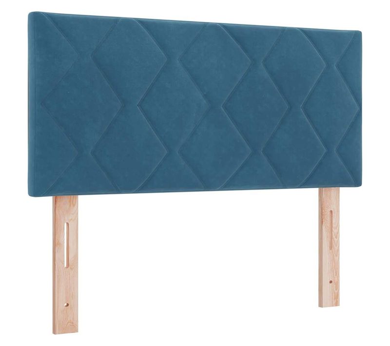 Tête De Lit Montage Mural Géométrique Bleu Foncé 100 Cm Velours