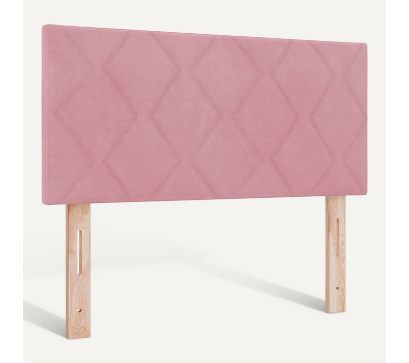 Tête De Lit Montage Mural Géométrique Rose 100 Cm Velours