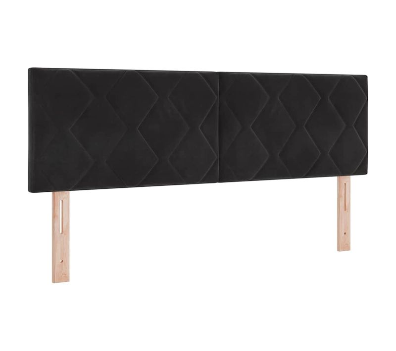Tête De Lit Montage Mural Géométrique Noir 160 Cm Velours