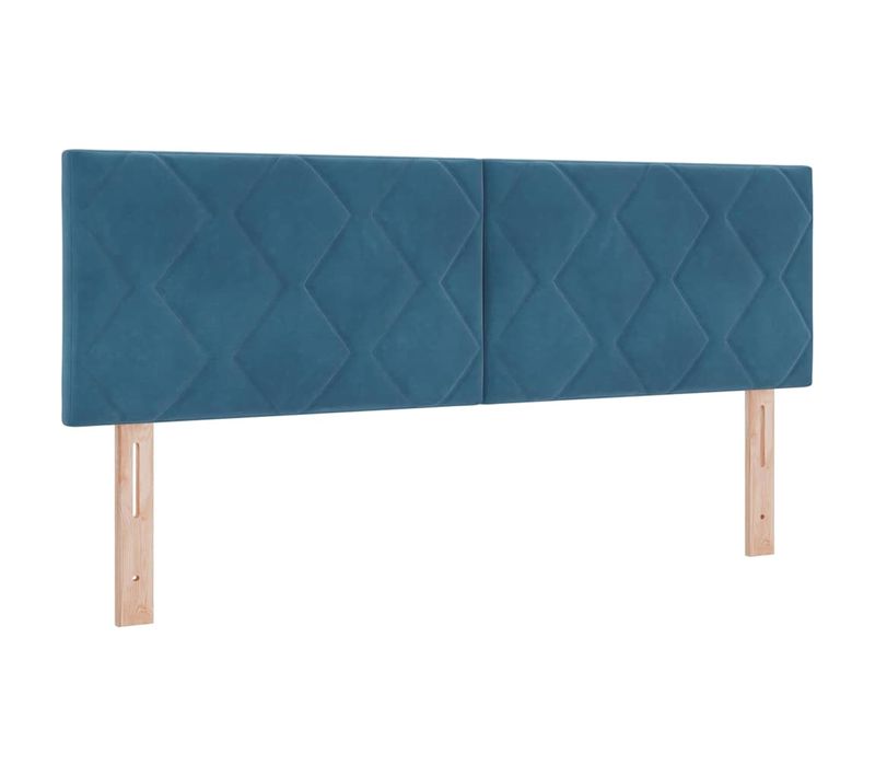 Tête De Lit Montage Mural Géométrique Bleu Foncé 160 Cm Velours