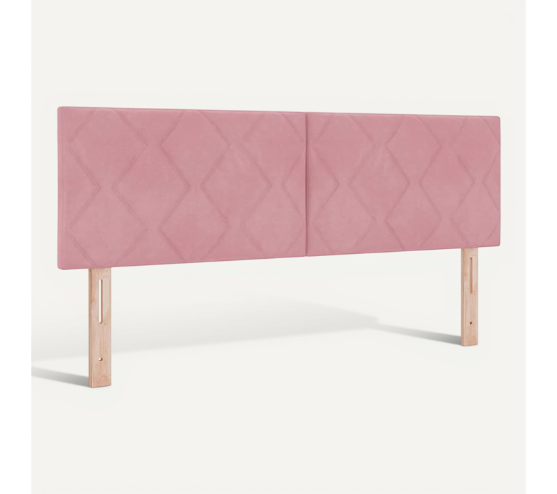 Tête De Lit Montage Mural Géométrique Rose 160 Cm Velours