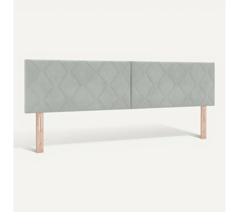 Tête De Lit Montage Mural Géométrique Gris Clair 180 Cm Velours