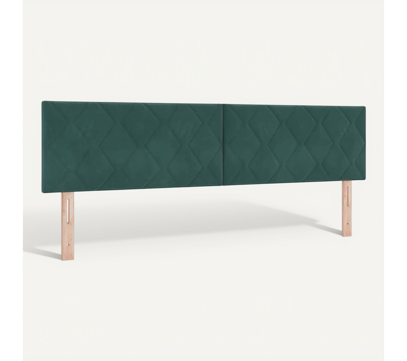 Tête De Lit Montage Mural Géométrique Vert Foncé 180 Cm Velours
