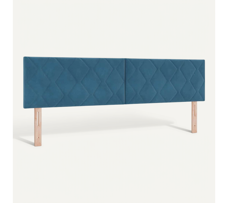 Tête De Lit Montage Mural Géométrique Bleu Foncé 180 Cm Velours