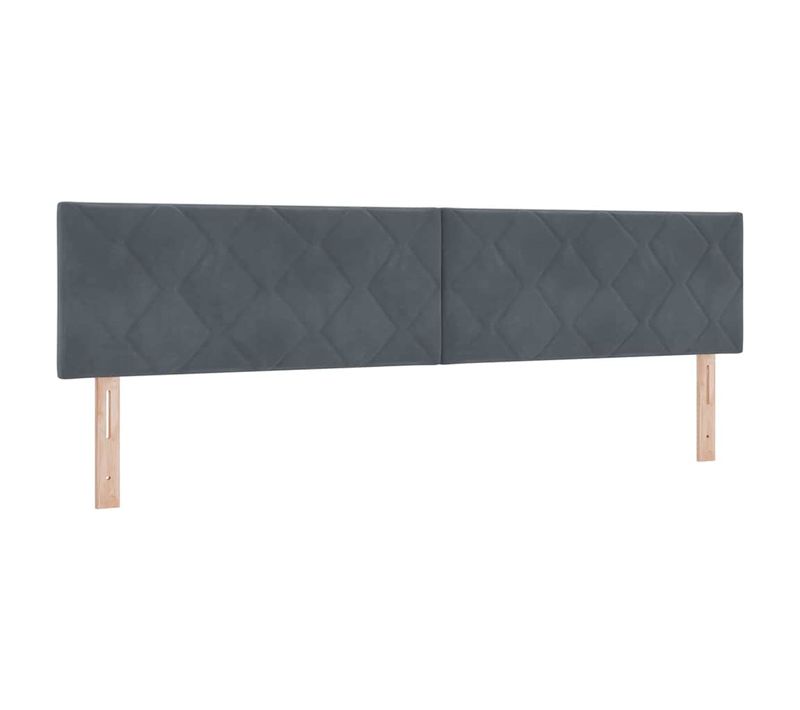 Tête De Lit Montage Mural Géométrique Gris Foncé 200 Cm Velours
