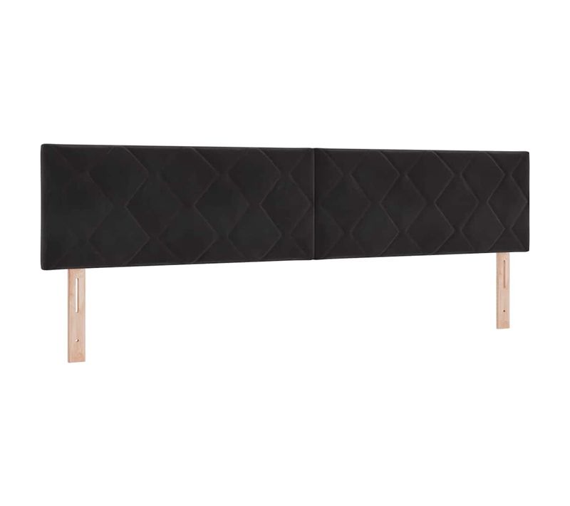 Tête De Lit Montage Mural Géométrique Noir 200 Cm Velours
