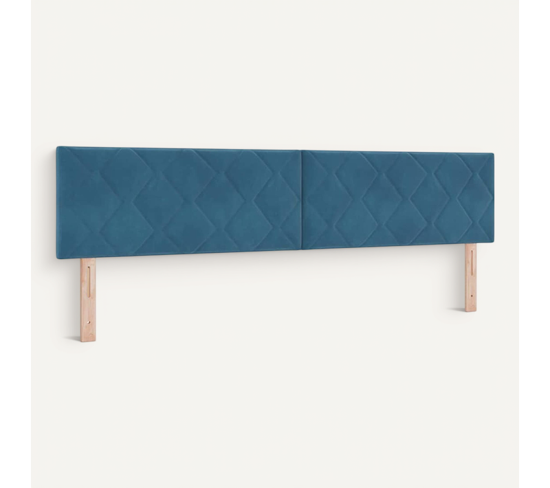 Tête De Lit Montage Mural Géométrique Bleu Foncé 200 Cm Velours