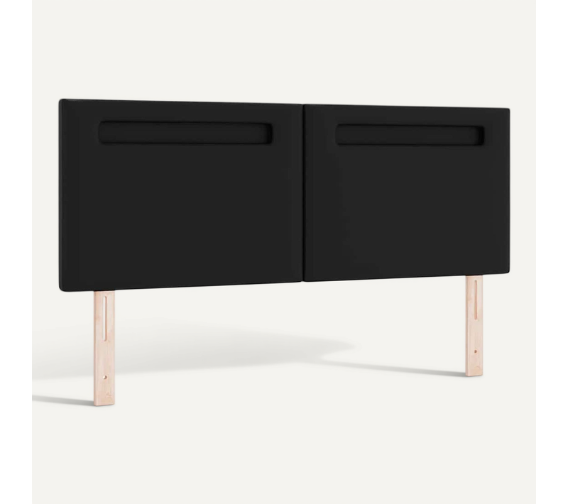 Tête De Lit Avec Des Lumières À LED Noir 144 Cm Pvc